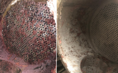 Ultra High pressure Jet cleaning of a Heat Exchanger